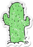 pegatina retro angustiada de un cactus de dibujos animados png