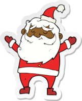 sticker of a cartoon happy santa claus png