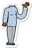 sticker of a cartoon headless body png