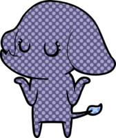 elefante fofo encolhendo os ombros png