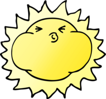 cartoon doodle shining sun png