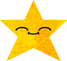 retro illustration style cartoon of a gold star png