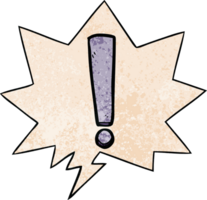 cartoon exclamation mark with speech bubble in retro texture style png