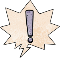 dessin animé exclamation marque avec discours bulle dans rétro texture style png