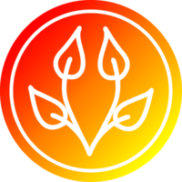 natürlich Blatt kreisförmig Symbol mit warm Gradient Fertig png