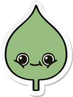 sticker of a cute cartoon expressional leaf png