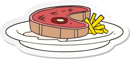 sticker of a cartoon steak dinner png