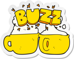 sticker of a cartoon coffee cups png