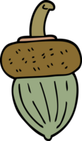 cartoon doodle acorn png