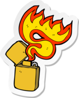 autocollant d'un briquet en métal de dessin animé png