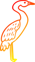 warm gradient line drawing of a Cartoon stork png