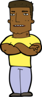 cartoon tough guy with folded arms png