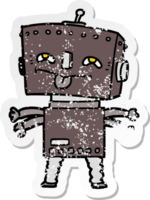 pegatina angustiada de un robot de dibujos animados png