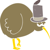 flat color illustration of kiwi bird png