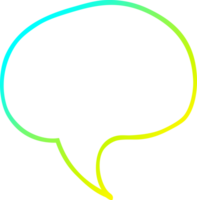 cold gradient line drawing of a cartoon speech bubble png