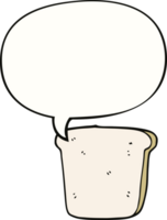 dessin animé tranche de pain avec discours bulle png