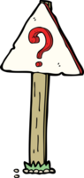 cartoon question mark sign post png