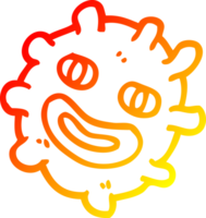 warm gradient line drawing of a cartoon funny germ png