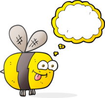 hand drawn thought bubble cartoon bee png