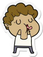 sticker of a cartoon man pulling face png