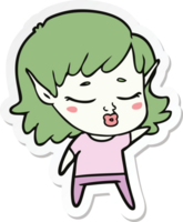 sticker of a pretty cartoon elf girl png