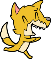 laughing fox running away png