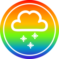 Schnee Wolke kreisförmig Symbol mit Regenbogen Gradient Fertig png