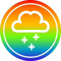 neige nuage circulaire icône avec arc en ciel pente terminer png