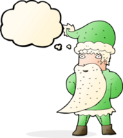 cartoon santa claus with thought bubble png