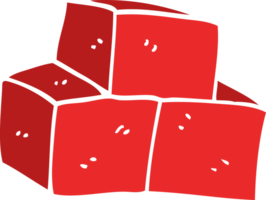 cartoon doodle stacked bricks png