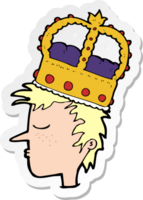 sticker of a cartoon person wearing crown png