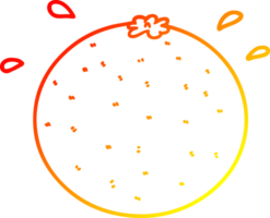 warm gradient line drawing of a cartoon orange png