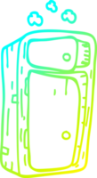cold gradient line drawing of a cartoon dusy cabinet png