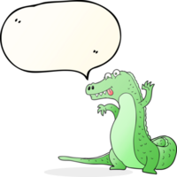 main tiré discours bulle dessin animé crocodile png
