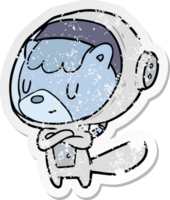 adesivo angosciato di un animale astronauta cartone animato png