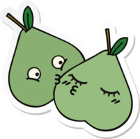 sticker of a cute cartoon green pear png