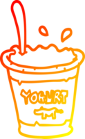 warm gradient line drawing of a cartoon yogurt png