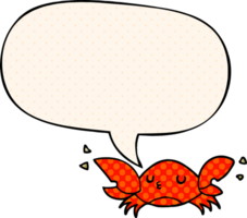 tecknad serie krabba med Tal bubbla i komisk bok stil png