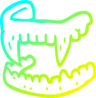 cold gradient line drawing of a cartoon vampire fangs png