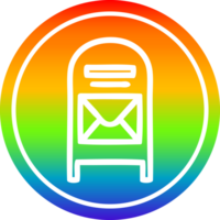 Mail Box kreisförmig Symbol mit Regenbogen Gradient Fertig png