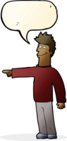 cartoon happy pointing man with speech bubble png