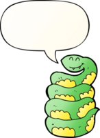 cartoon snake with speech bubble in smooth gradient style png