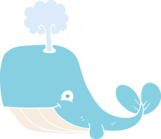 flat color illustration of whale spouting water png