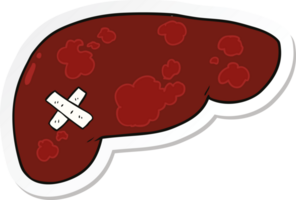 sticker of a cartoon unhealthy liver png