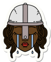 sticker of a crying human fighter png