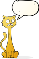 mão desenhado discurso bolha desenho animado gato png