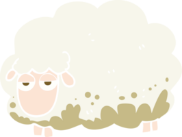 illustration en couleur plate de moutons d'hiver boueux png