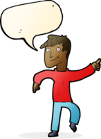 cartoon happy man pointing with speech bubble png