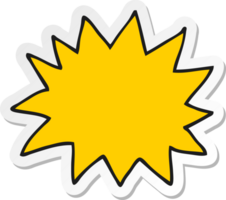 autocollant d'un symbole d'explosion simple de dessin animé png