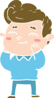 happy flat color style cartoon man png